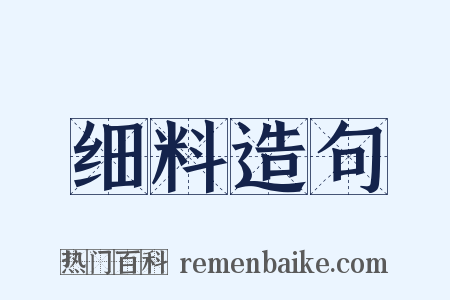细料造句是什么意思的图片
